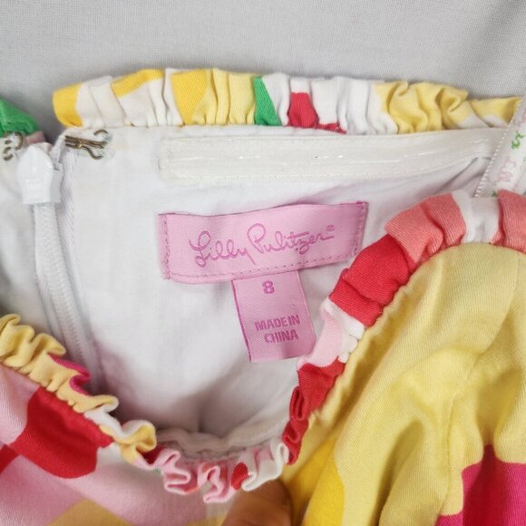 Lilly Pulitzer Blossom Lavish Lilly's Place Women’s Strapless Flare Dress Sz 8 - Picture 8 of 9